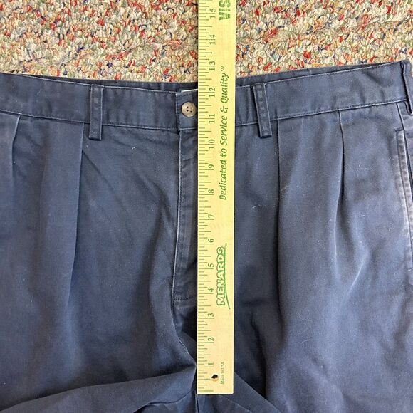 Polo Ralph Lauren Tyler Navy Double Pleated Relaxed Classic Chino Shorts Size 34 - Picture 10 of 12